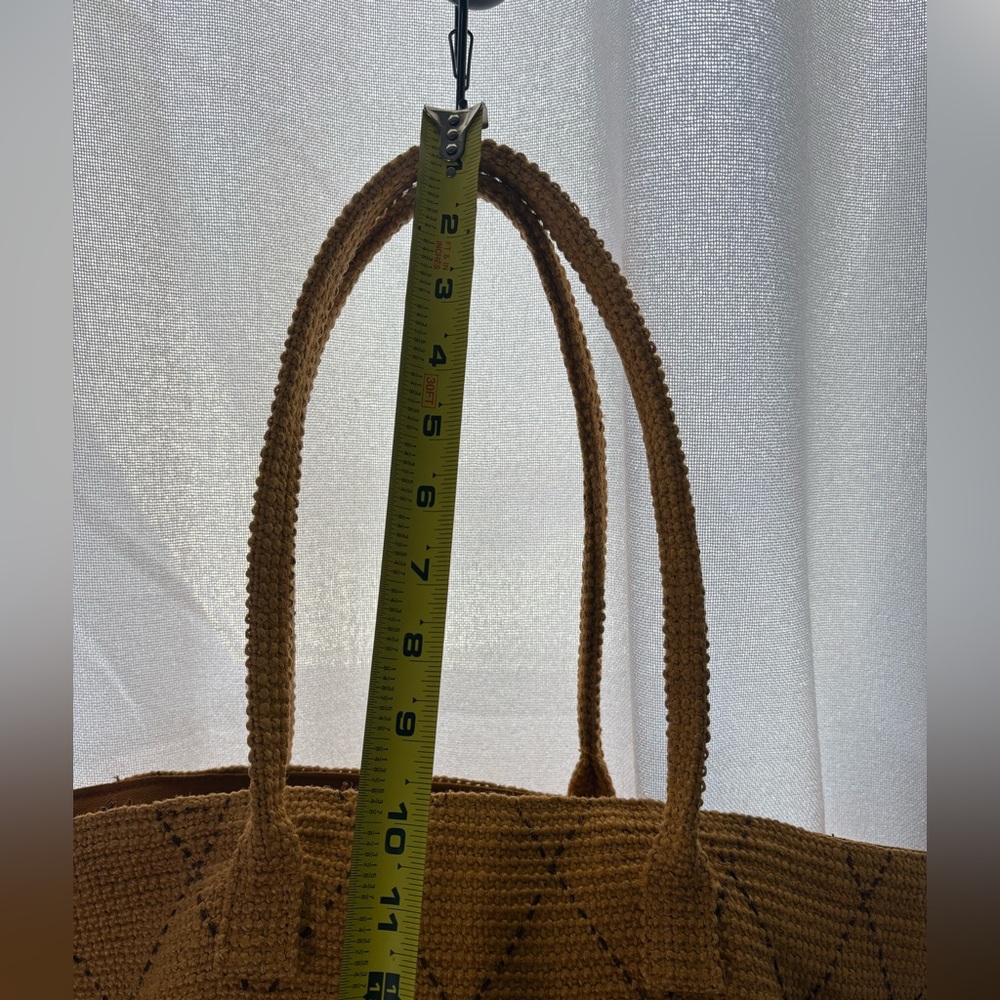 J JILL Sunflower Yellow Textured Tote Bag - Jute material EUC - Picture 8 of 11